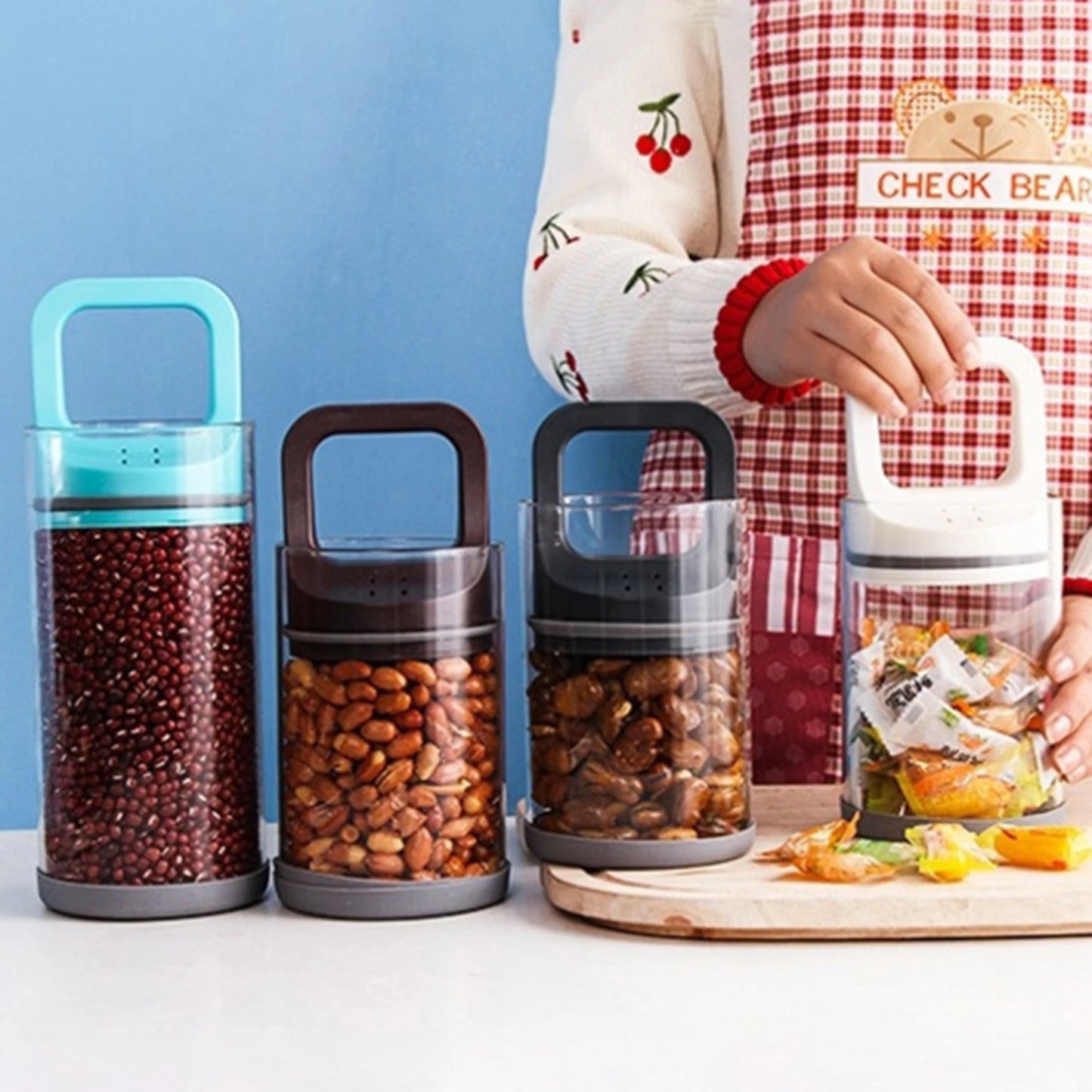 Cartette de verre étanche à l'amitié de qualité supérieure - conserver la fraîcheur ultime et l'arôme pour les grains de café, les grains de nourriture et plus encore