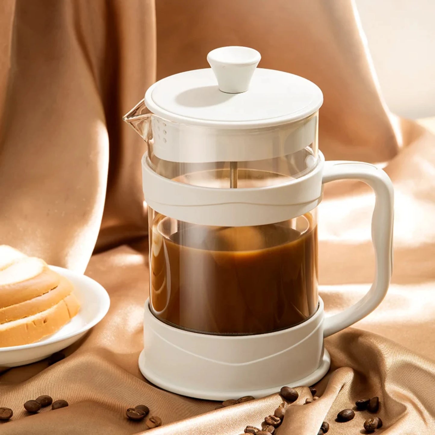 Cafetière de presse française en acier inoxydable - café brasseur portable à la main à la main