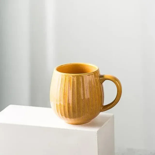 Japanese Gradient Kiln Glaze Ceramic Coffee Mug – Retro-Style Elegant Design for Home and Office
