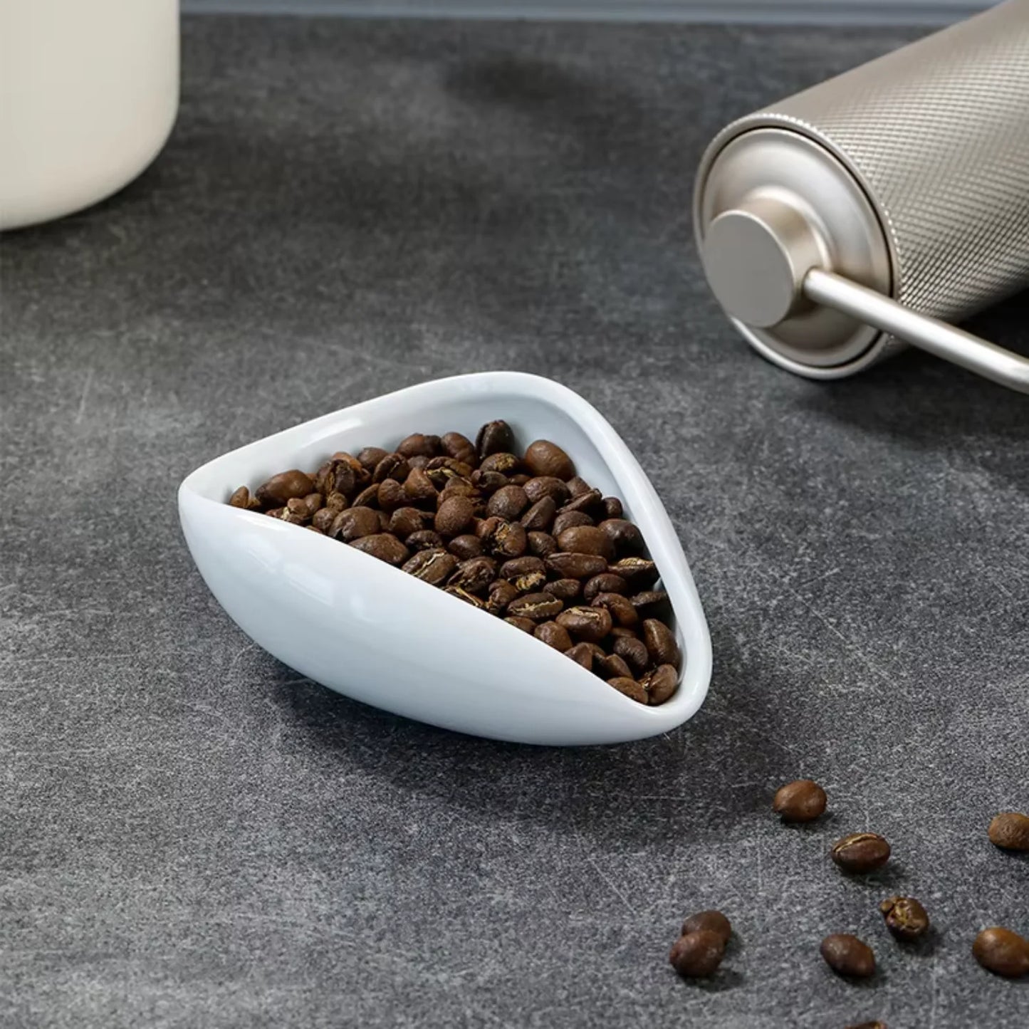 Plateau de mesure de grains de café en céramique - plat à l'échelle facile à nettoyer pour une mesure précise de la poudre de café