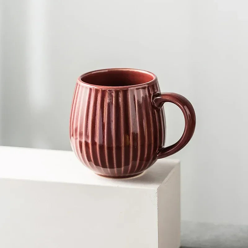 Japanese Gradient Kiln Glaze Ceramic Coffee Mug – Retro-Style Elegant Design for Home and Office