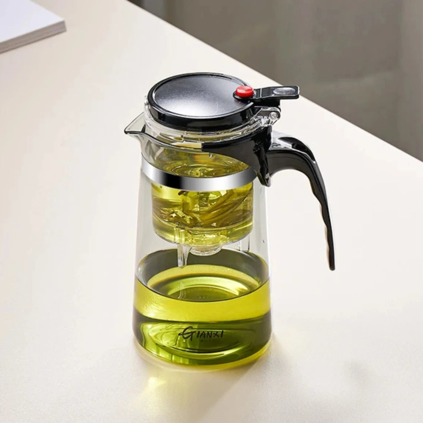 Théière en verre résistante à la chaleur avec infuseur - idéal pour le thé chinois, le café et l'utilisation du bureau