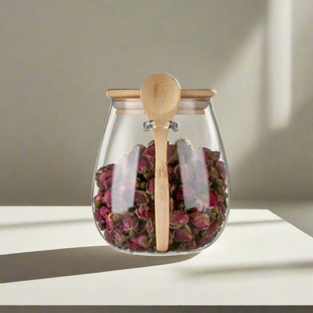 Airtight Hermetic Glass Jar with Lid – Sealed Container for Sugar, Tea, Coffee, and Kitchen Storage