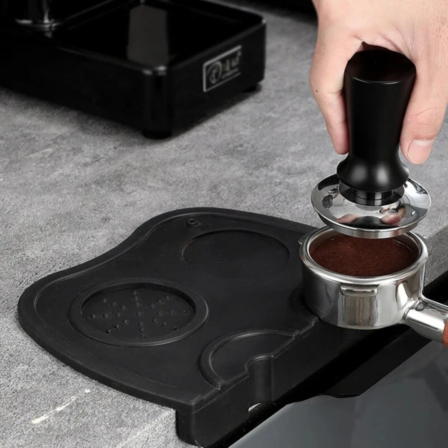 Durable Non-Slip Silicone Espresso Tamping Mat with Anti-Slip Corner Pad – Precision Coffee Tamper Mat for Baristas