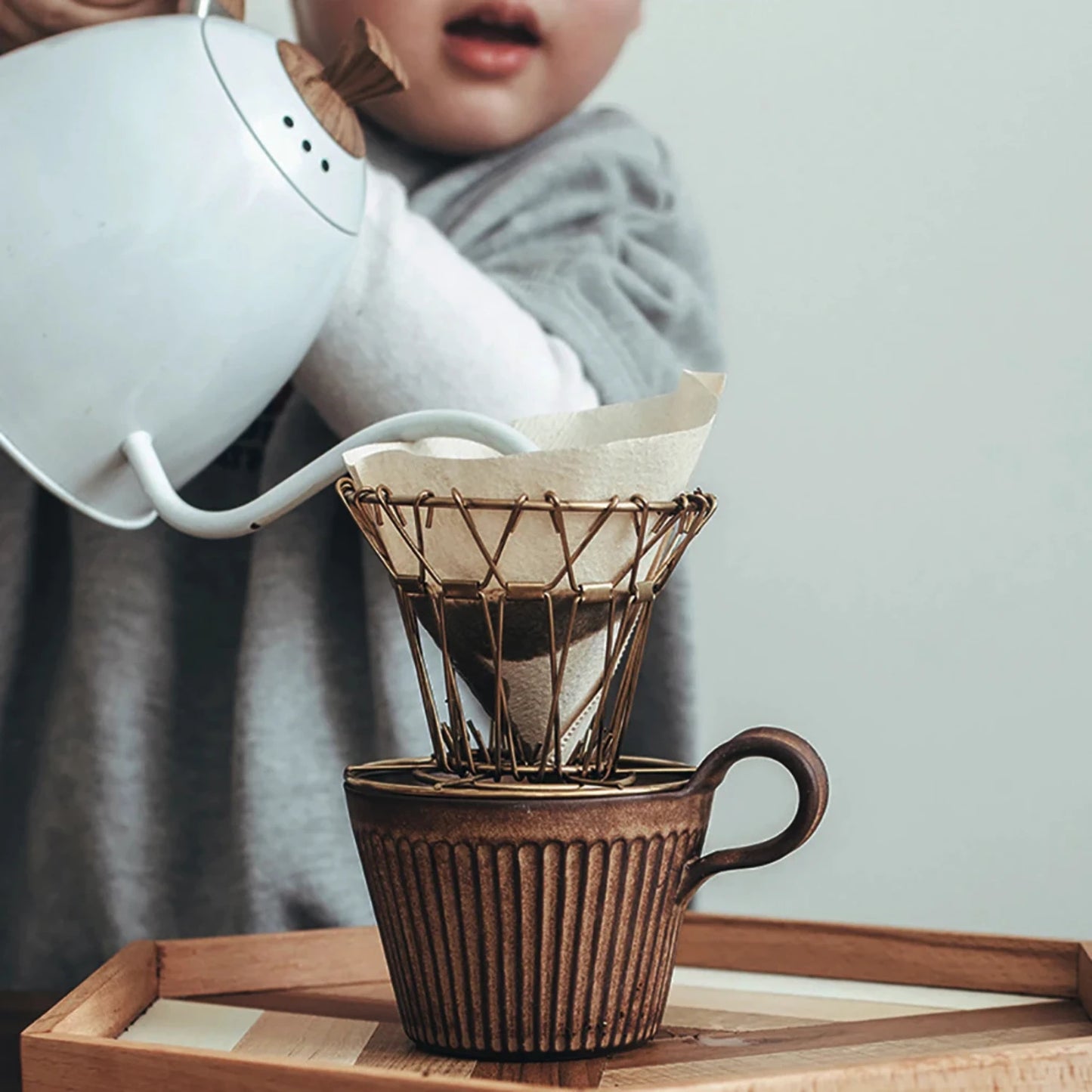 Friends Handmade Vintage-Style Ceramic Coffee Cup – Heat-Resistant Pottery Mug for Milk, Oatmeal, and Breakfast Beverages