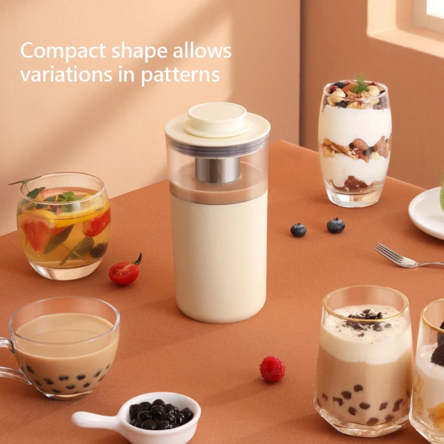 Mini Milk Tea and Coffee Maker – 350ml Portable Electric Beverage Brewer with Fast Heating and Stirring Function