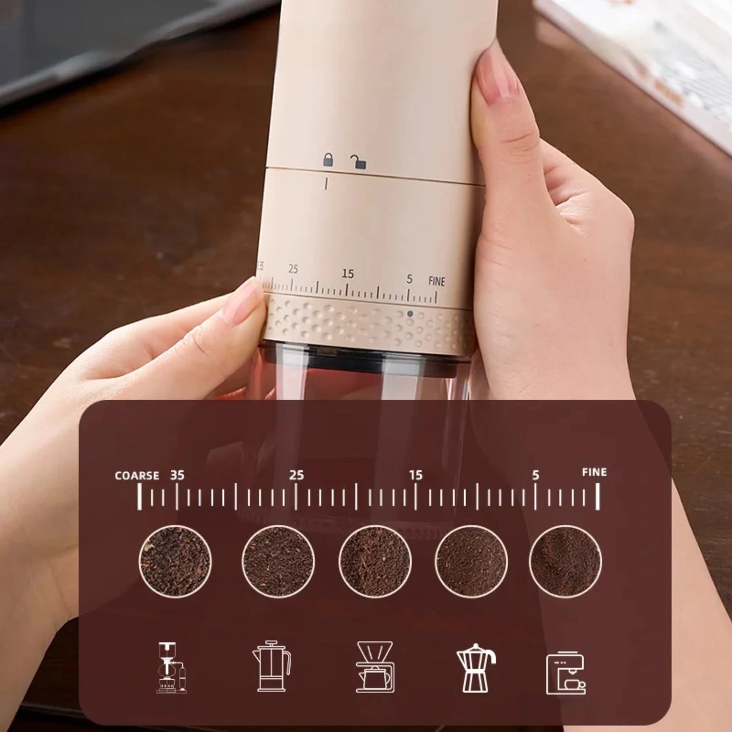 Electric Coffee Bean Grinder – Sleek Household Kitchen Accessory for Freshly Ground Coffee
