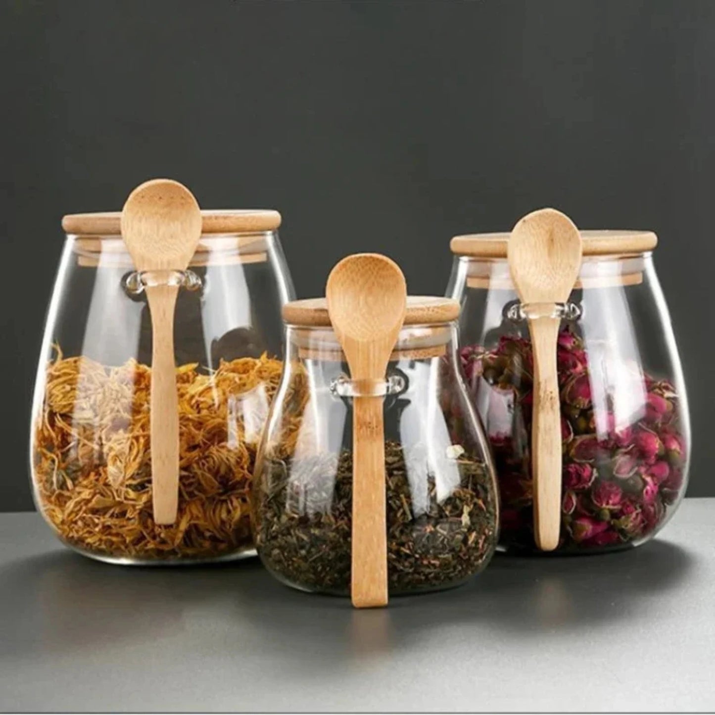 Airtight Hermetic Glass Jar with Lid – Sealed Container for Sugar, Tea, Coffee, and Kitchen Storage