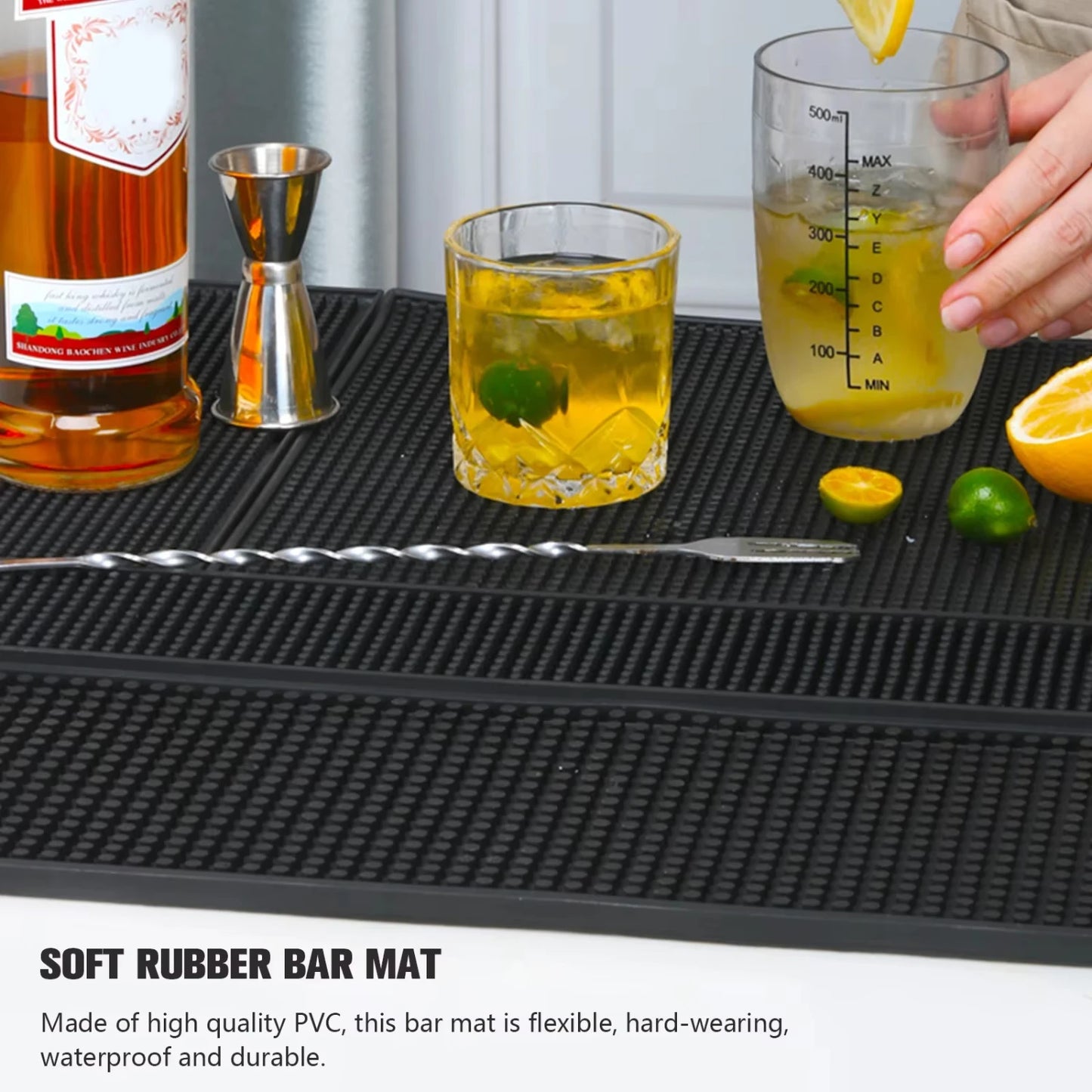 Anti-Slip PVC Coffee and Bar Mat – Waterproof, Heat-Resistant Drain Mat for Baristas and Bartenders