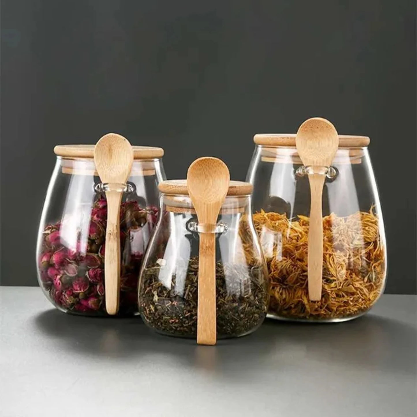 Airtight Hermetic Glass Jar with Lid – Sealed Container for Sugar, Tea, Coffee, and Kitchen Storage
