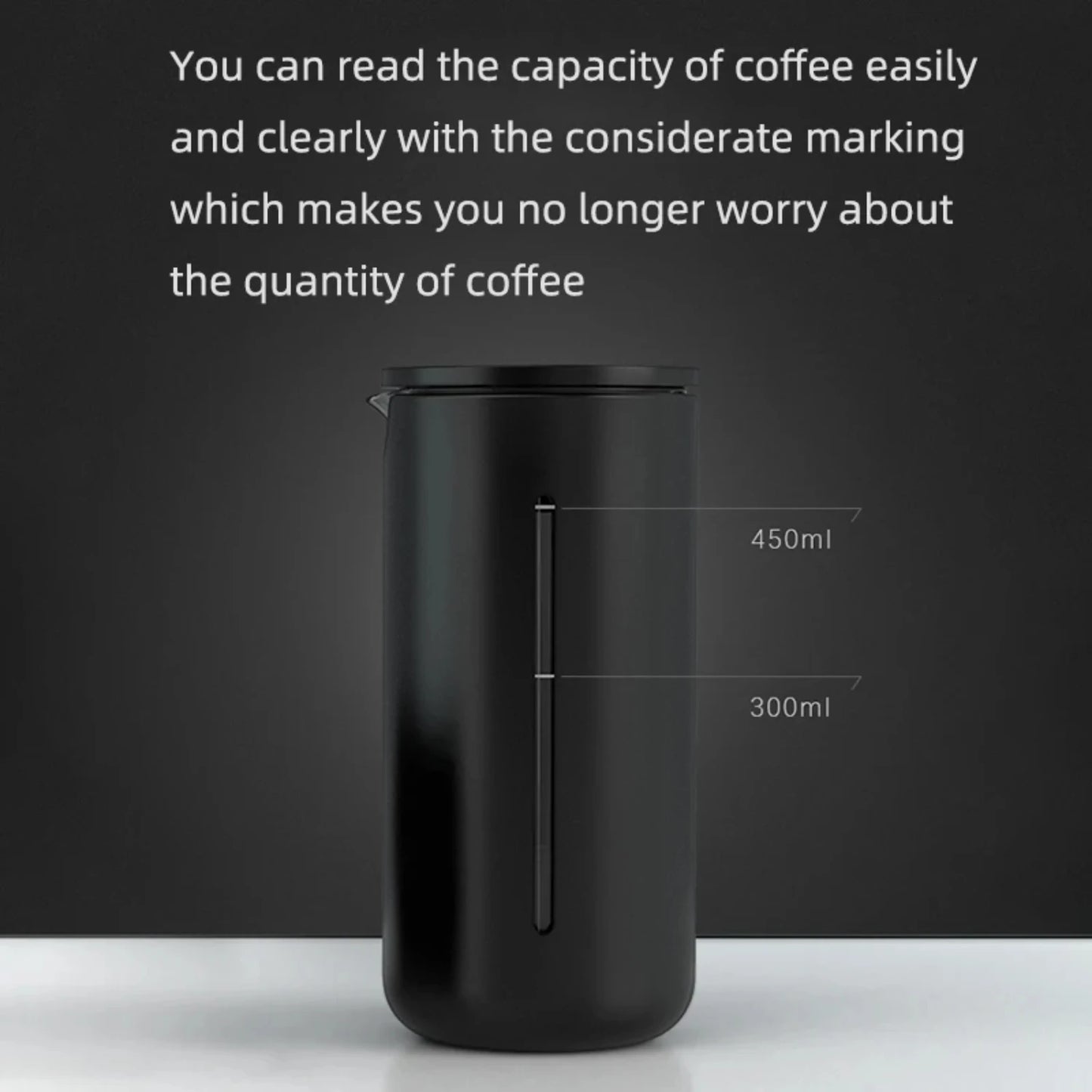 Cafetière à haute densité en acier inoxydable French Press Maker - Thé à thé en verre résistant à la chaleur