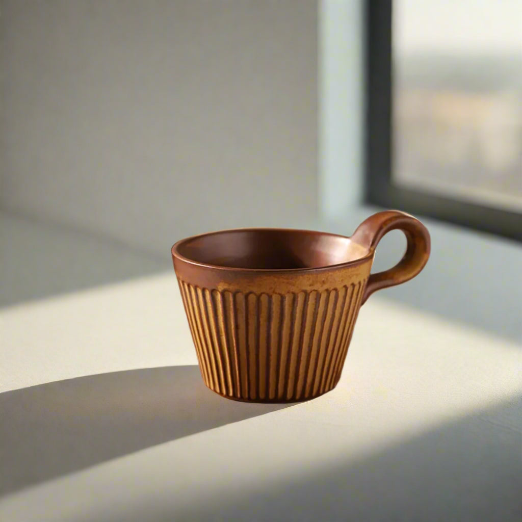 Friends Handmade Vintage-Style Ceramic Coffee Cup – Heat-Resistant Pottery Mug for Milk, Oatmeal, and Breakfast Beverages