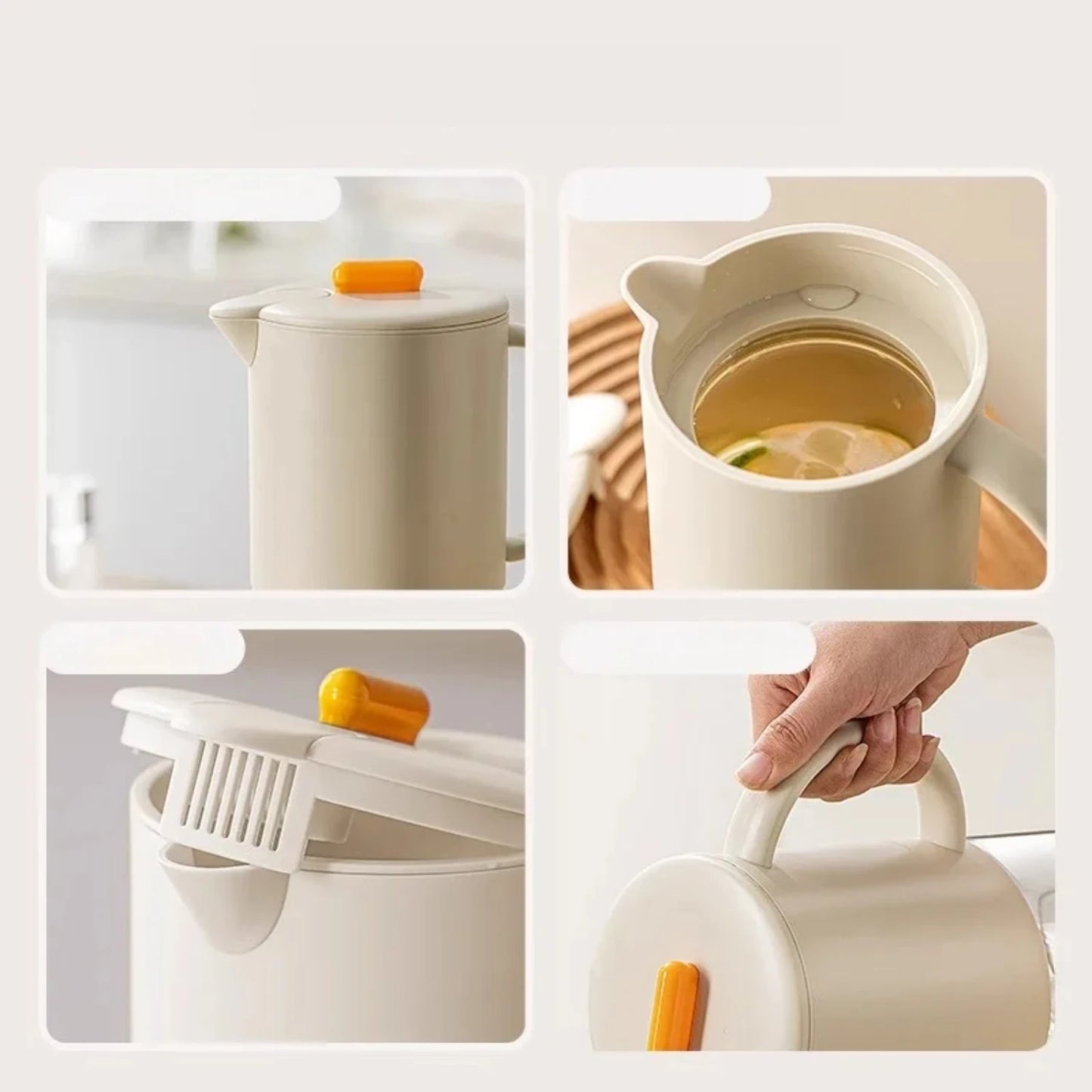 PORTE PORTABLE PORTAGE D'EAU DE VERRE TRANSPARENT AVEC HANDE - Cuisine élégante essentielle pour le café et le thé