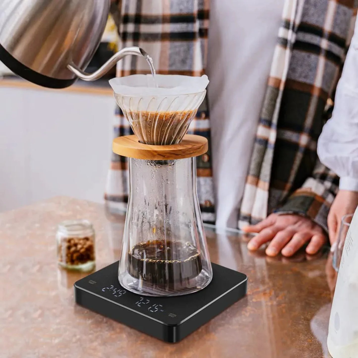 High Precision USB Digital Coffee Scale with Timer and LED Display – Ultra-Accurate 0.1g Measurement for Espresso and Kitchen Use