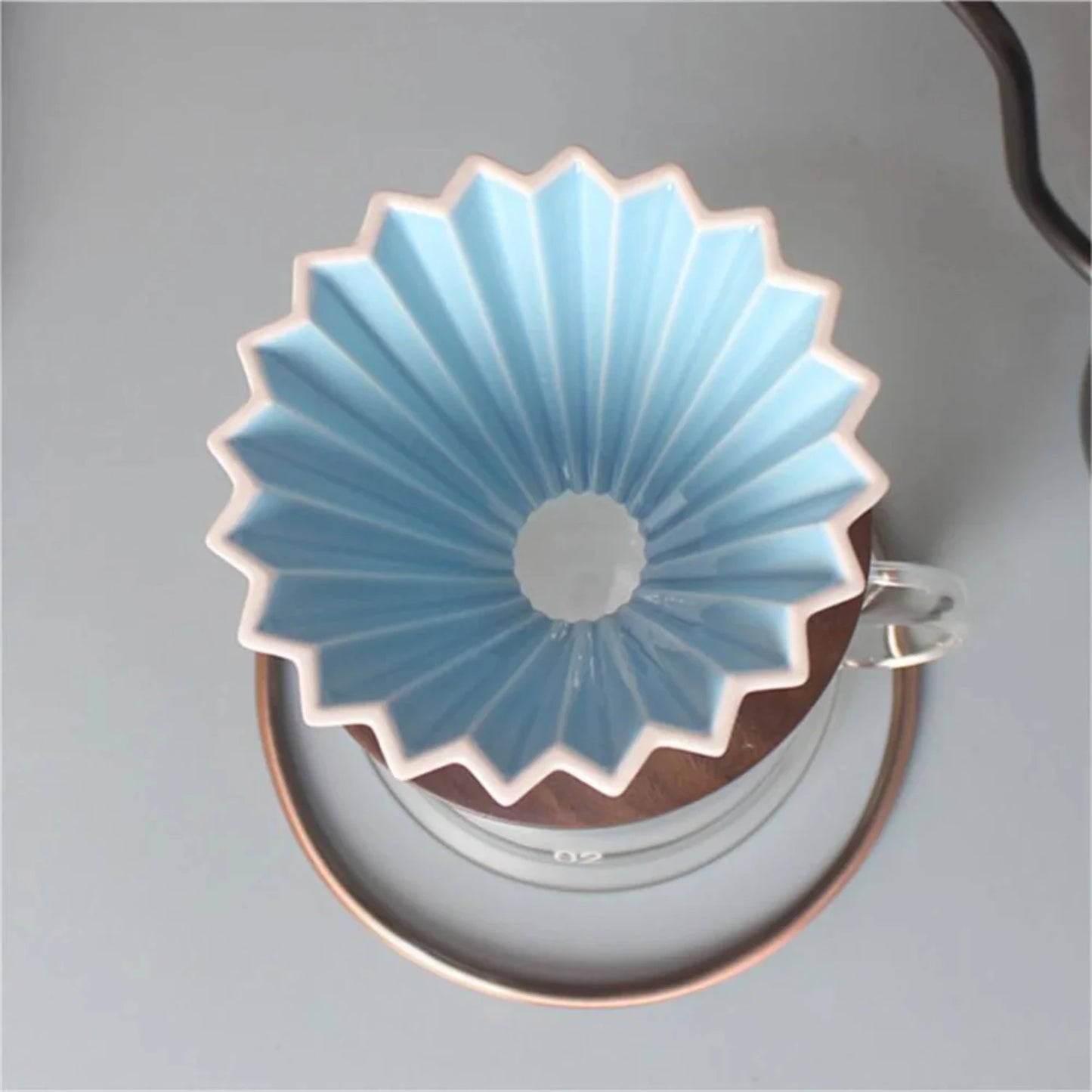 Ceramic Reusable Conical Coffee Filter Cup – Single Drip Hand Flush Barista Tool with Cake Cup Included