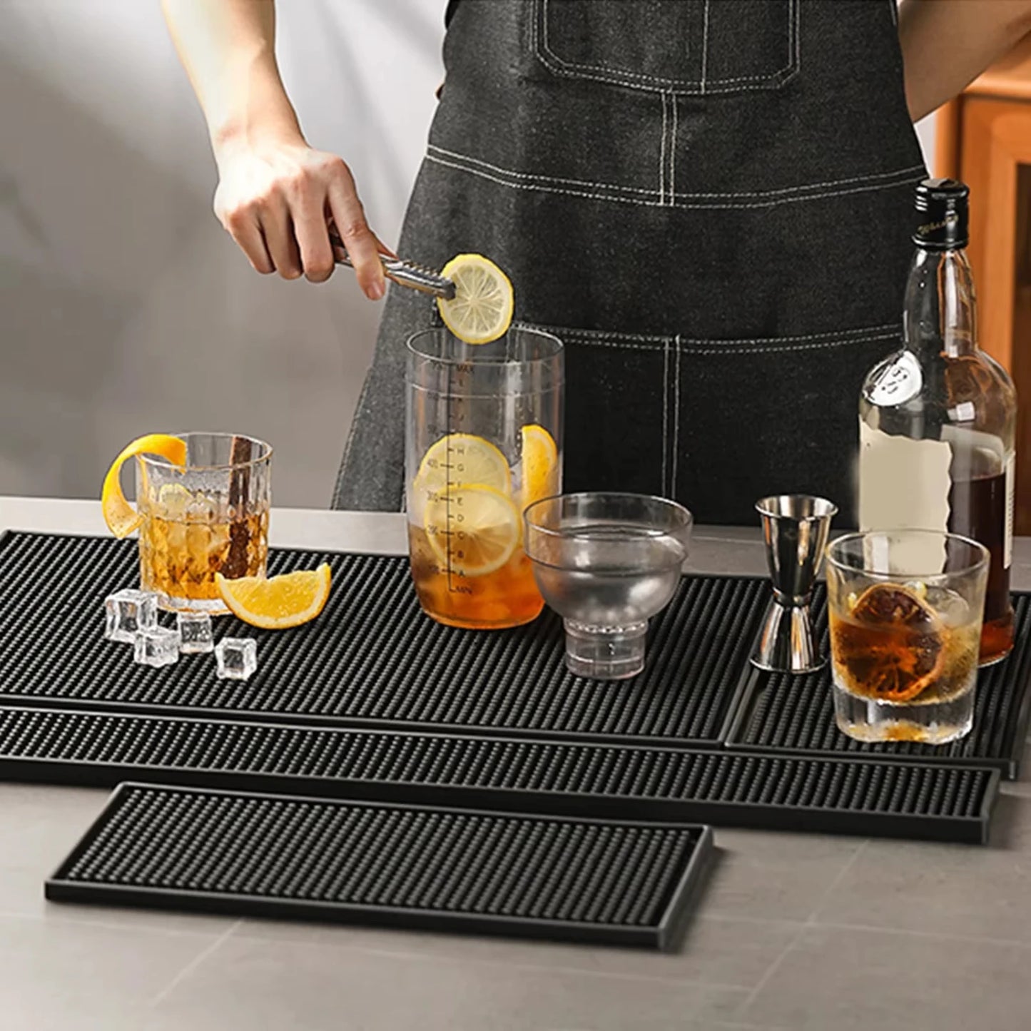 Anti-Slip PVC Coffee and Bar Mat – Waterproof, Heat-Resistant Drain Mat for Baristas and Bartenders
