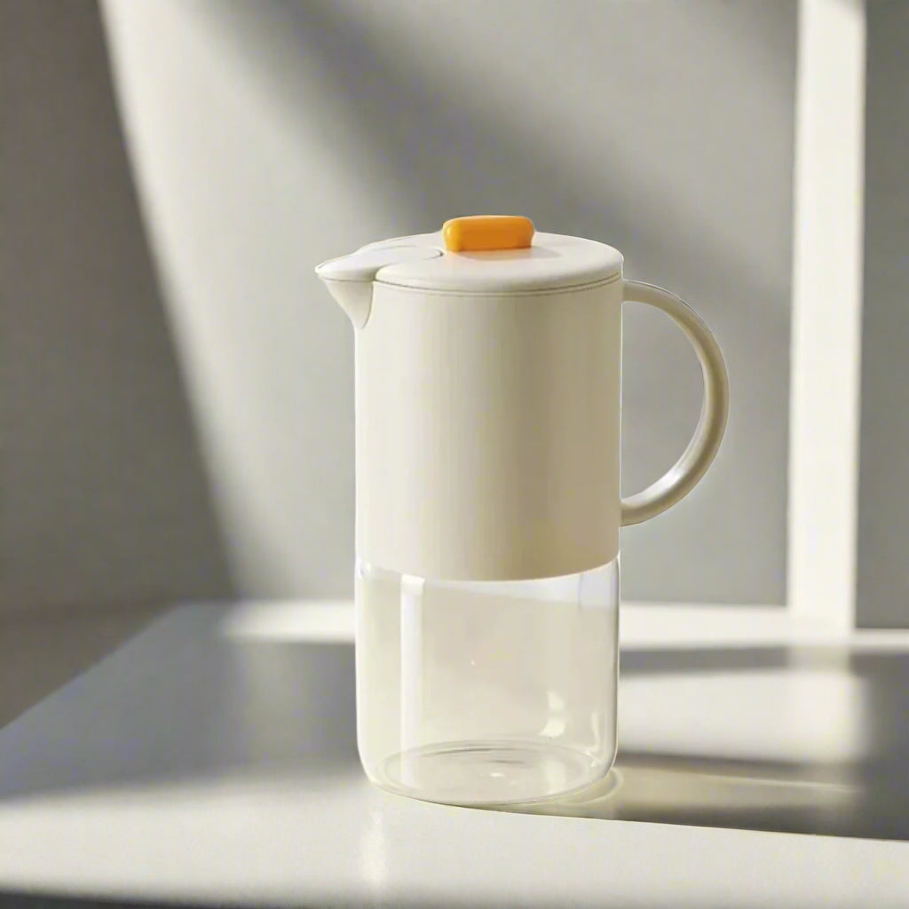 PORTE PORTABLE PORTAGE D'EAU DE VERRE TRANSPARENT AVEC HANDE - Cuisine élégante essentielle pour le café et le thé