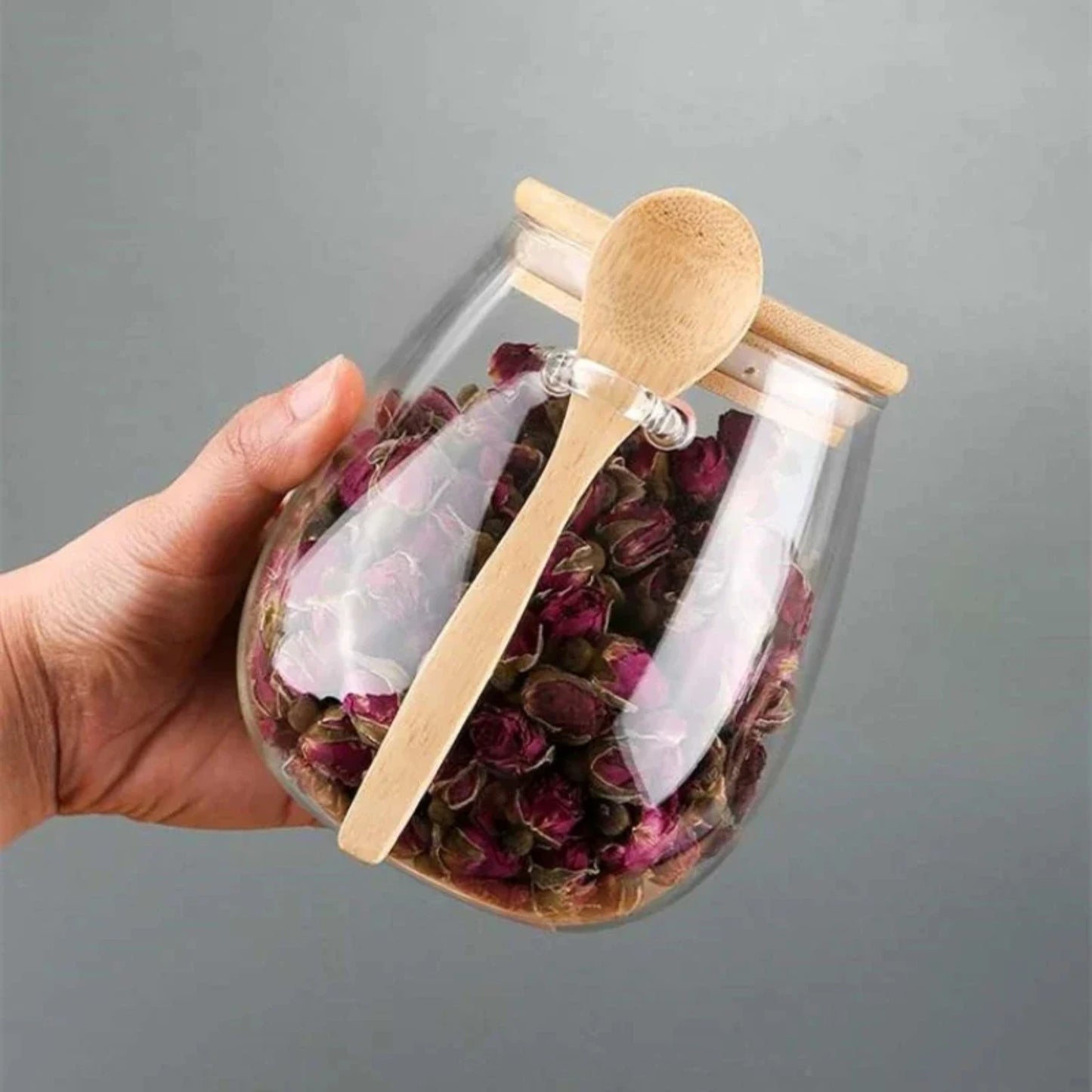 Airtight Hermetic Glass Jar with Lid – Sealed Container for Sugar, Tea, Coffee, and Kitchen Storage