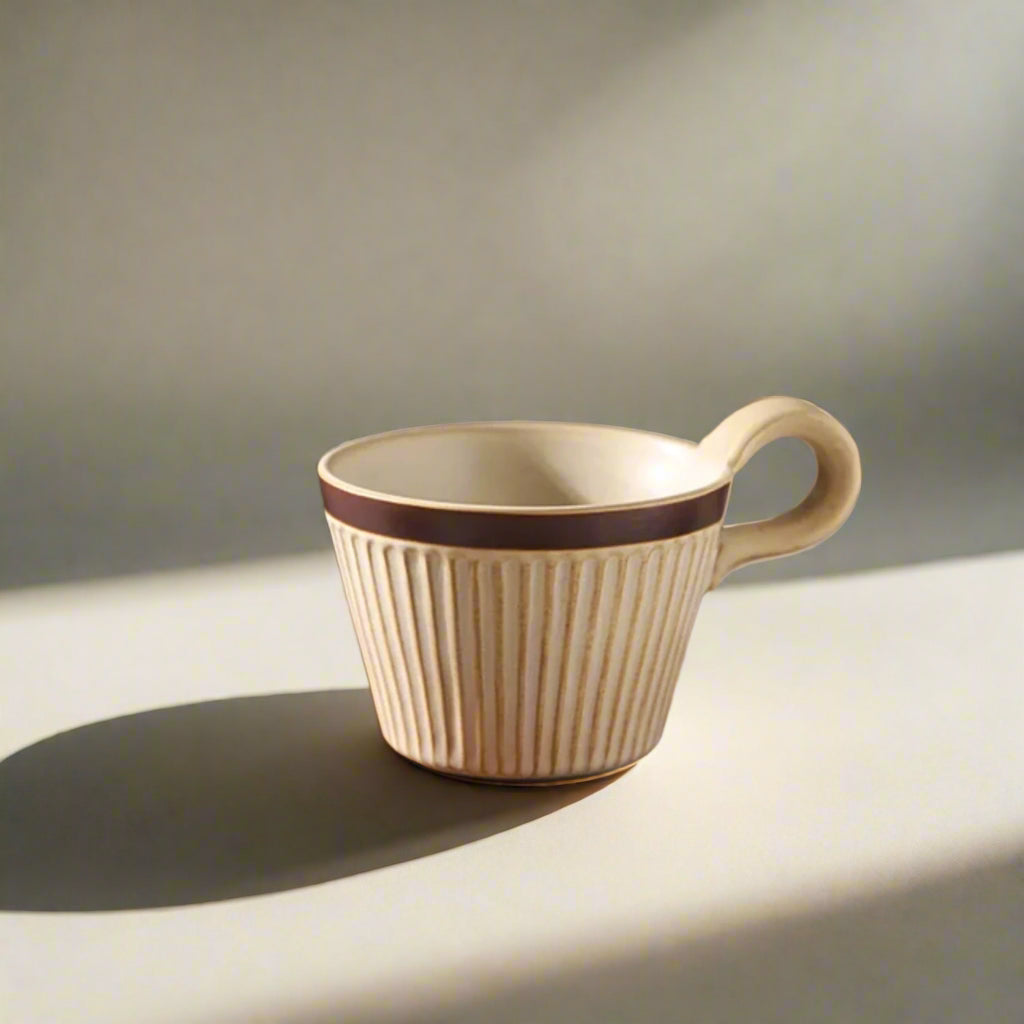 Friends Handmade Vintage-Style Ceramic Coffee Cup – Heat-Resistant Pottery Mug for Milk, Oatmeal, and Breakfast Beverages