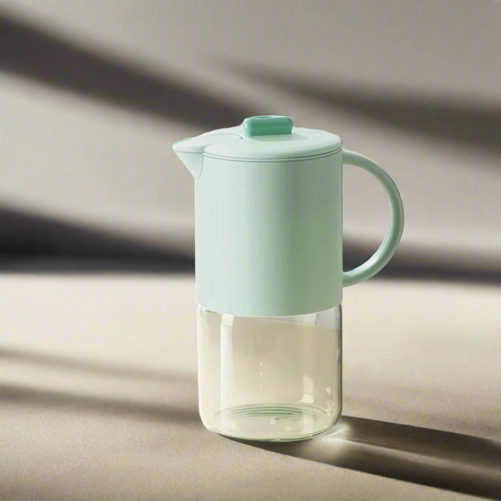 PORTE PORTABLE PORTAGE D'EAU DE VERRE TRANSPARENT AVEC HANDE - Cuisine élégante essentielle pour le café et le thé