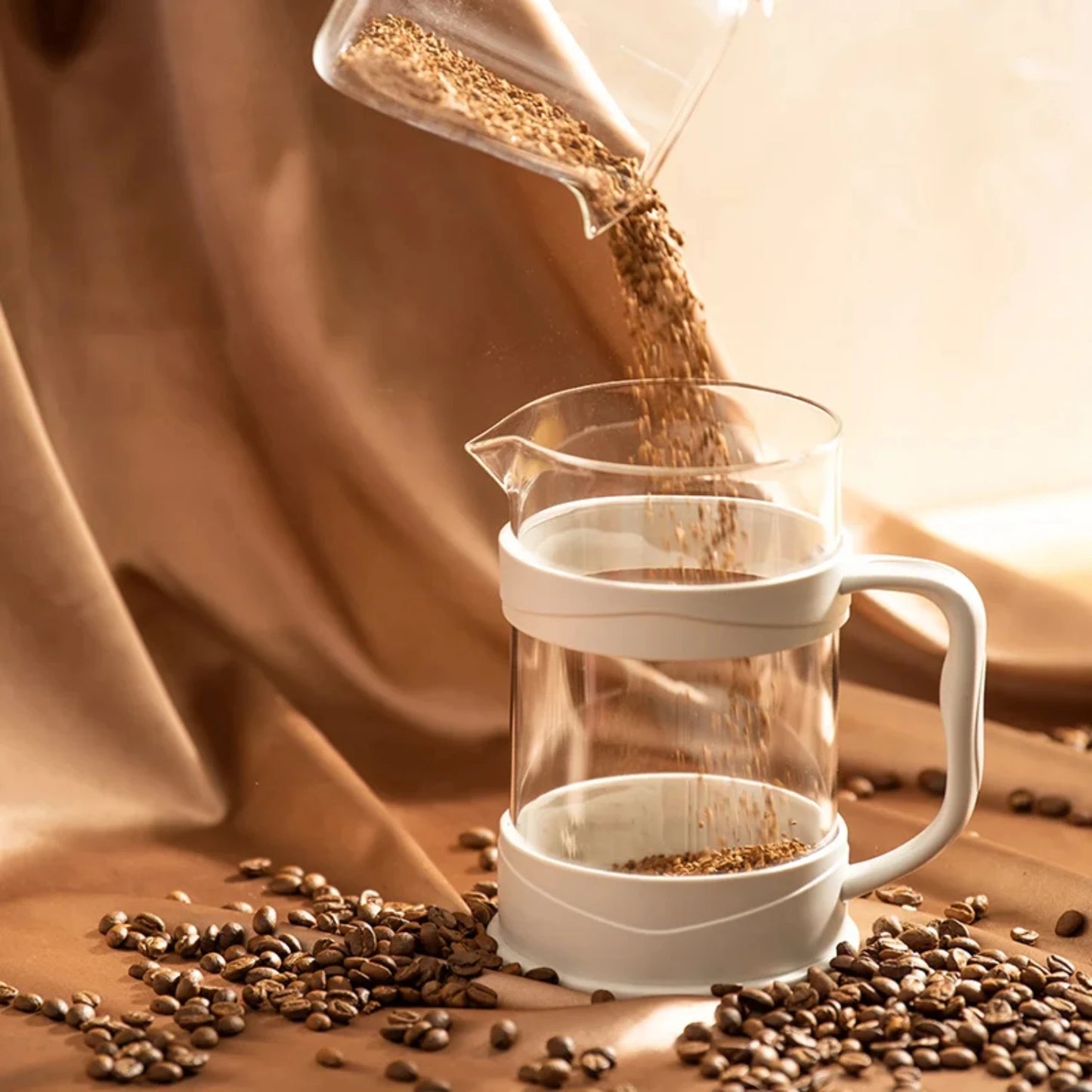 Cafetière de presse française en acier inoxydable - café brasseur portable à la main à la main
