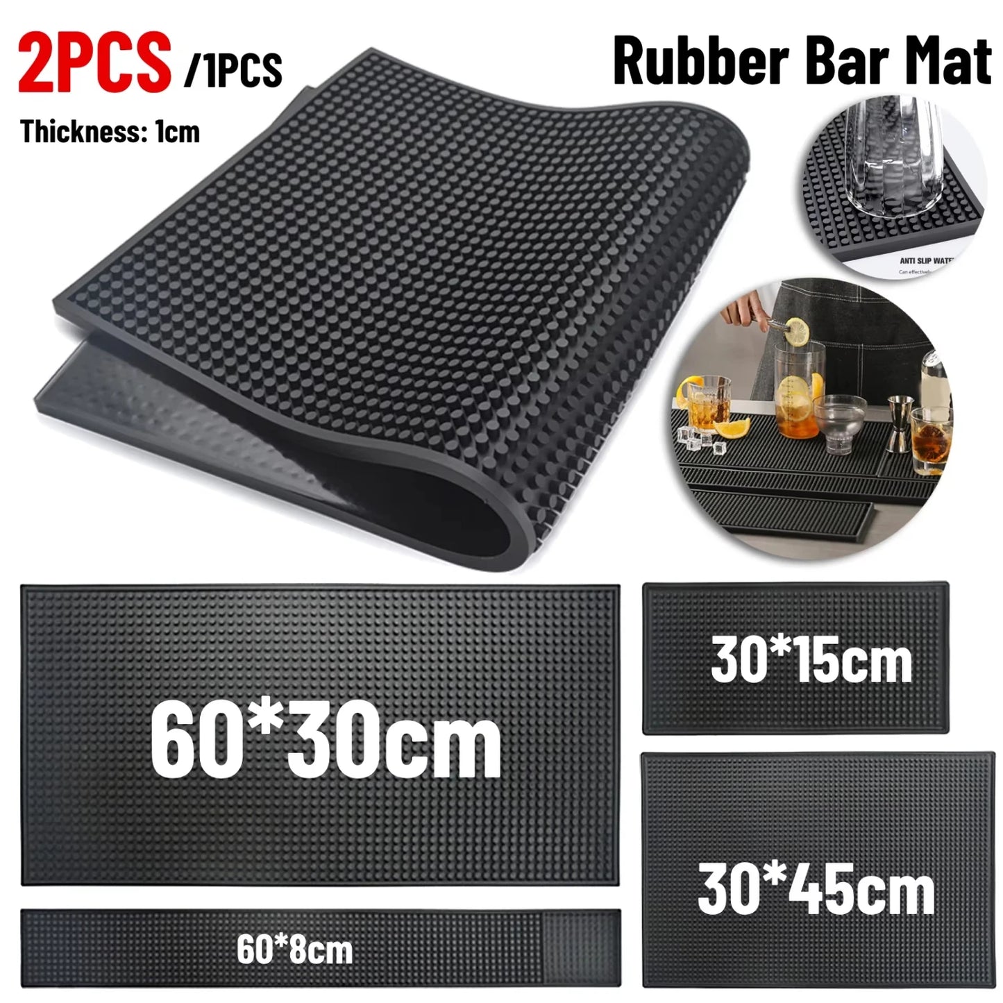 Anti-Slip PVC Coffee and Bar Mat – Waterproof, Heat-Resistant Drain Mat for Baristas and Bartenders