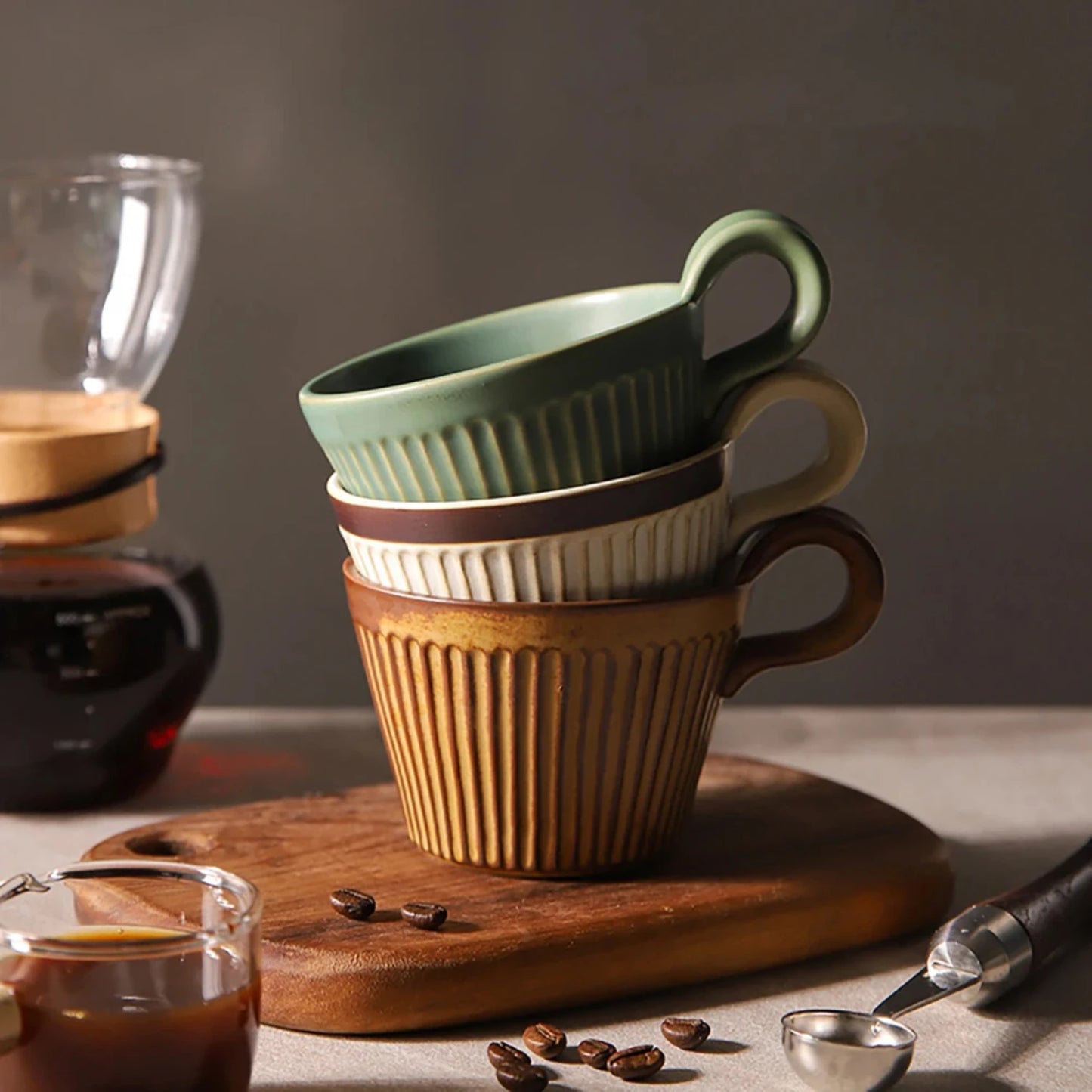 Friends Handmade Vintage-Style Ceramic Coffee Cup – Heat-Resistant Pottery Mug for Milk, Oatmeal, and Breakfast Beverages