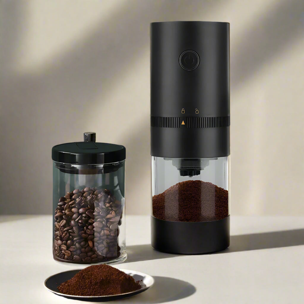 Electric Coffee Grinder Machine – USB Rechargeable, Professional Conical Burr Mill for Precise Bean Grinding