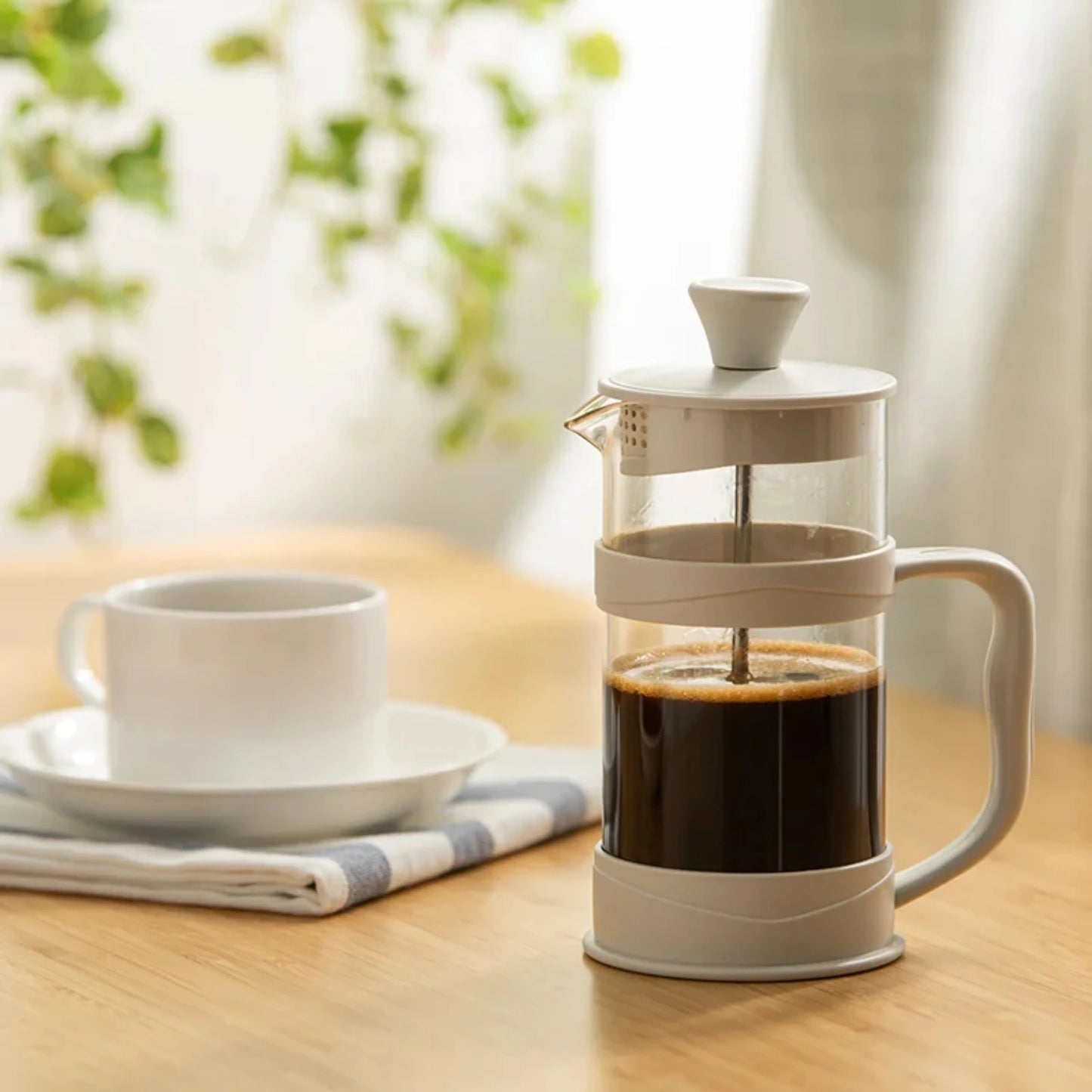 Cafetière de presse française en acier inoxydable - café brasseur portable à la main à la main