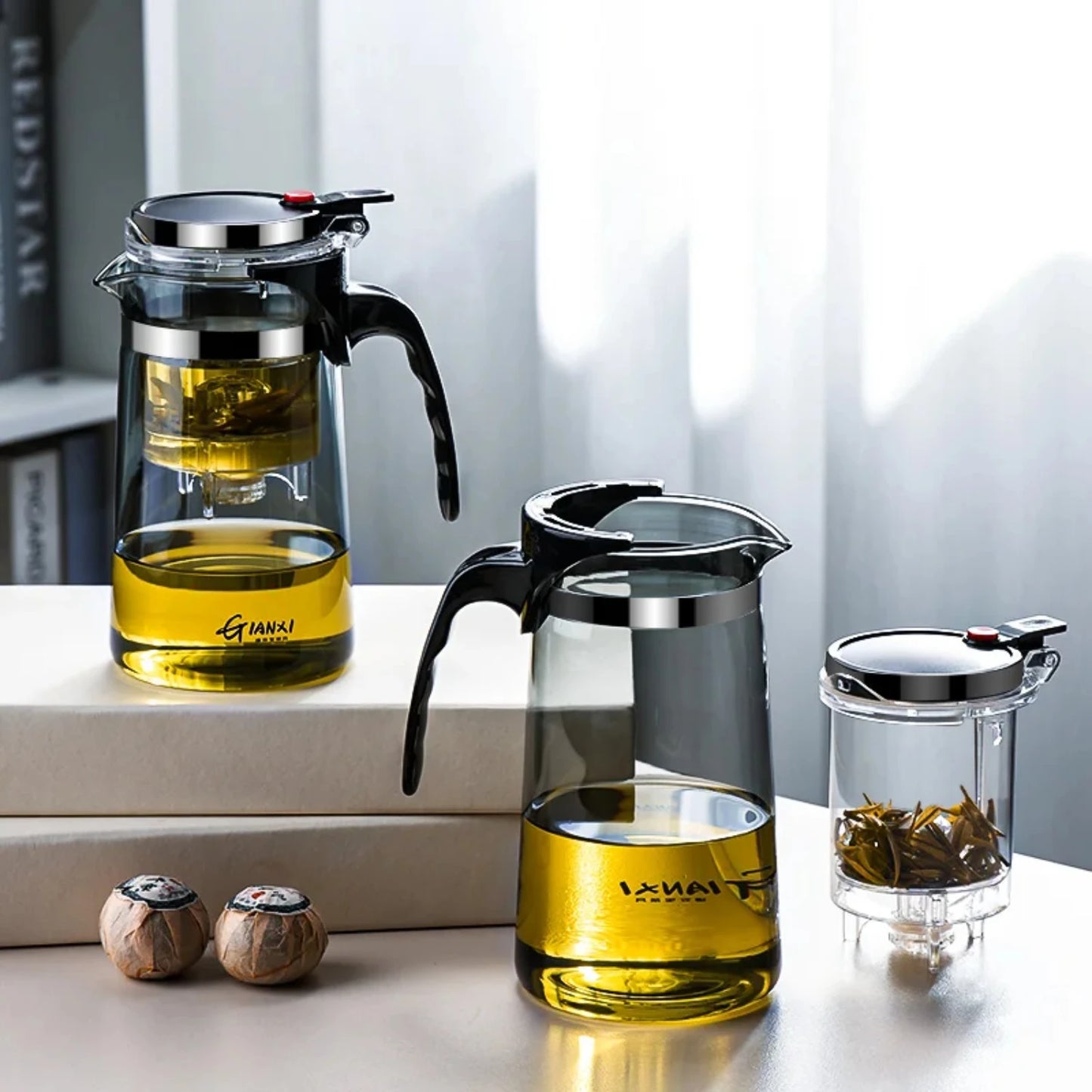 Théière en verre résistante à la chaleur avec infuseur - idéal pour le thé chinois, le café et l'utilisation du bureau
