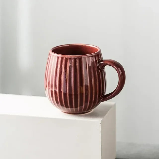 Japanese Gradient Kiln Glaze Ceramic Coffee Mug – Retro-Style Elegant Design for Home and Office