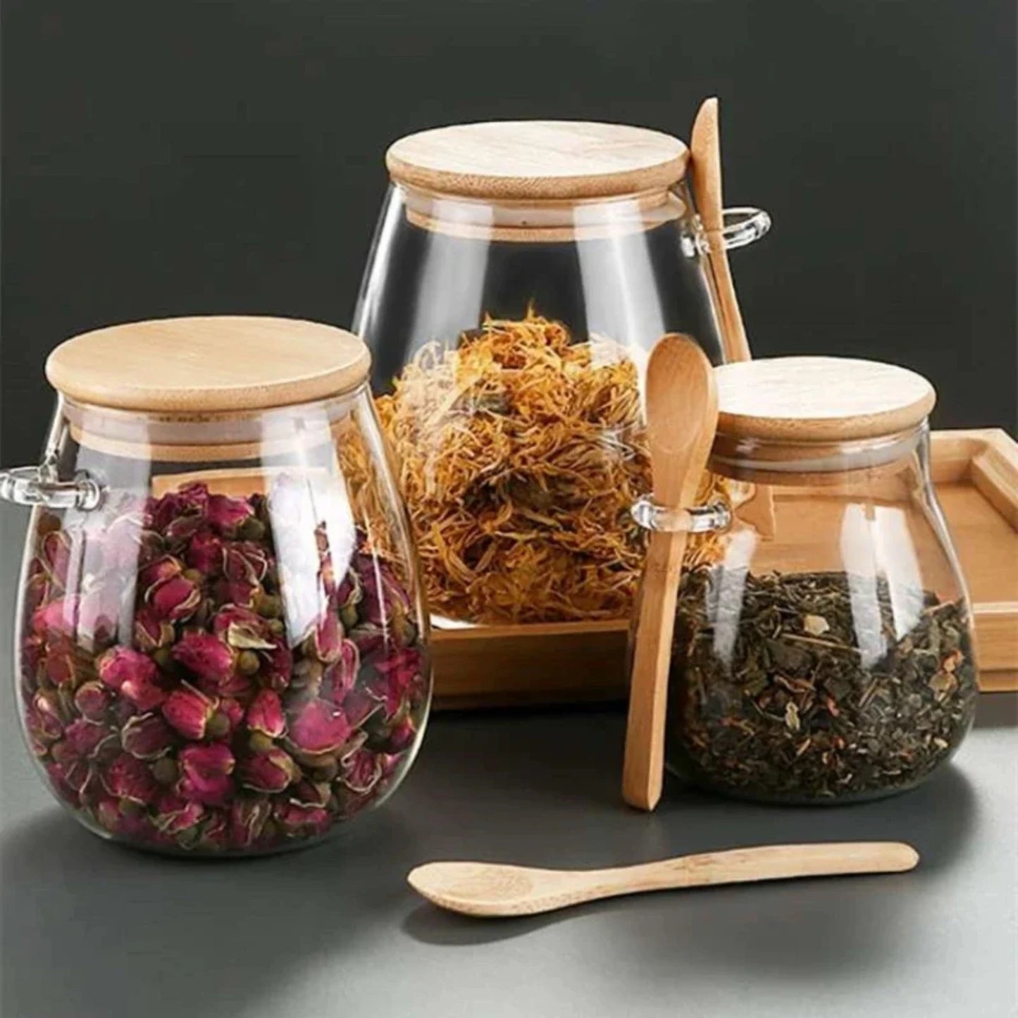 Airtight Hermetic Glass Jar with Lid – Sealed Container for Sugar, Tea, Coffee, and Kitchen Storage