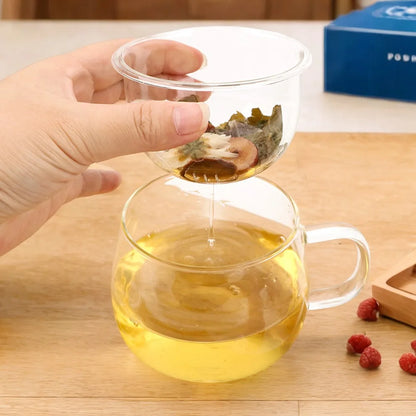 Premium Glass Tea Cup with Lid and Infuser – Heat-Resistant, Eco-Friendly Mug for Loose Leaf Tea and Coffee