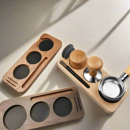 Premium Wooden Base Espresso Accessories Set – Durable Barista Tools for Perfect Espresso Brewing