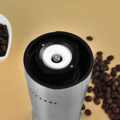 Cremaly Stainless Steel Electric Coffee Grinder – USB Rechargeable Portable Bean Grinding Machine