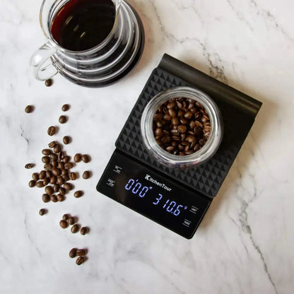 Multifunctional Digital Coffee Scale with Timer – High-Precision LCD Display for Pour Over, Drip, and Espresso Brewing
