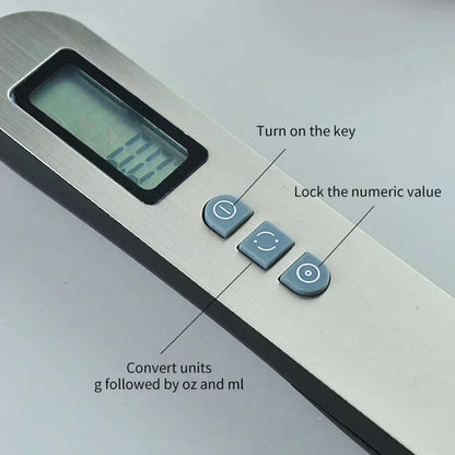 Digital Kitchen Measuring Spoon Scale – Portable 25cm Tool for Precise Measurement of Coffee, Milk, and Cooking Ingredients